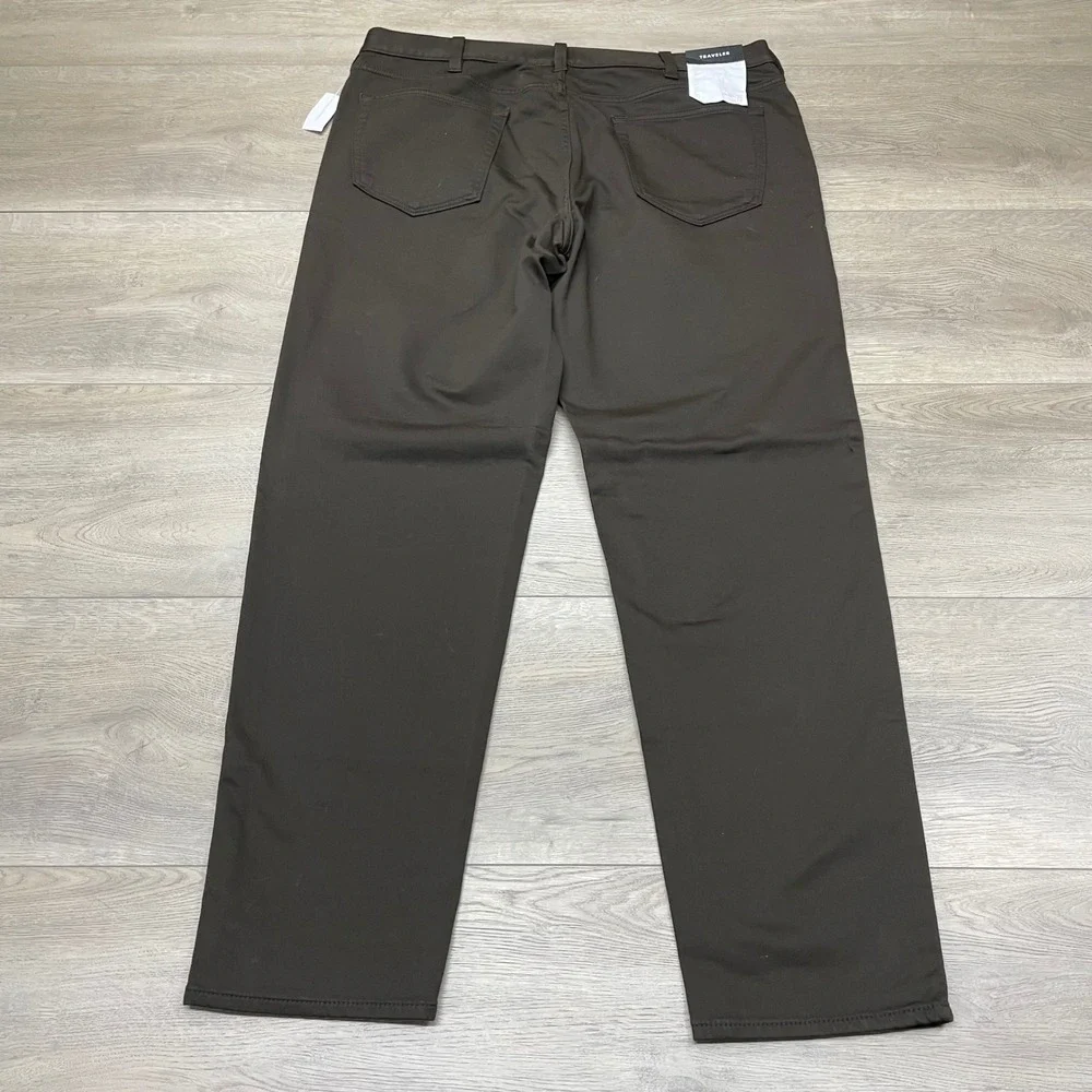 Banana Republic Traveler Pants Mens 38x32 Coffee Bean Athletic Tapered Fit